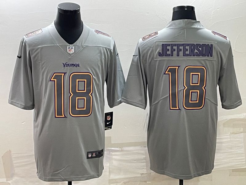 Men Minnesota Vikings #18 Jefferson Nike Atmospheric Gray style Limited NFL Jersey->minnesota vikings->NFL Jersey